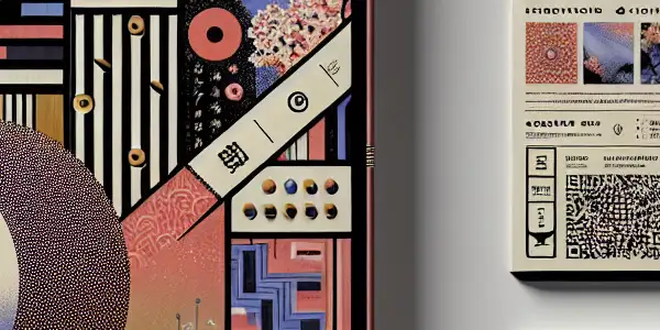 Elegant adult film packaging design featuring bold colors, intricate details, and a prominent QR code for exclusive content.