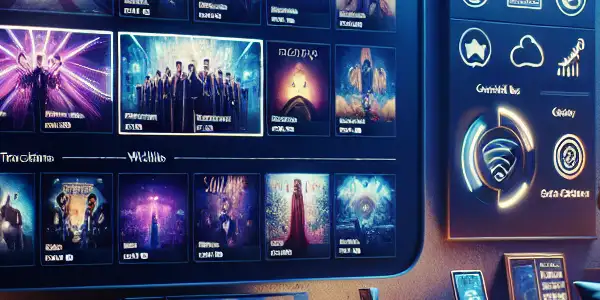 A modern digital interface showcasing a subscription adult entertainment platform with vibrant thumbnails and cozy ambiance.<a href=